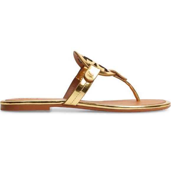 Tory Burch Miller Flip Flop -gold/tan-Size 5.5 - Picture 4 of 6